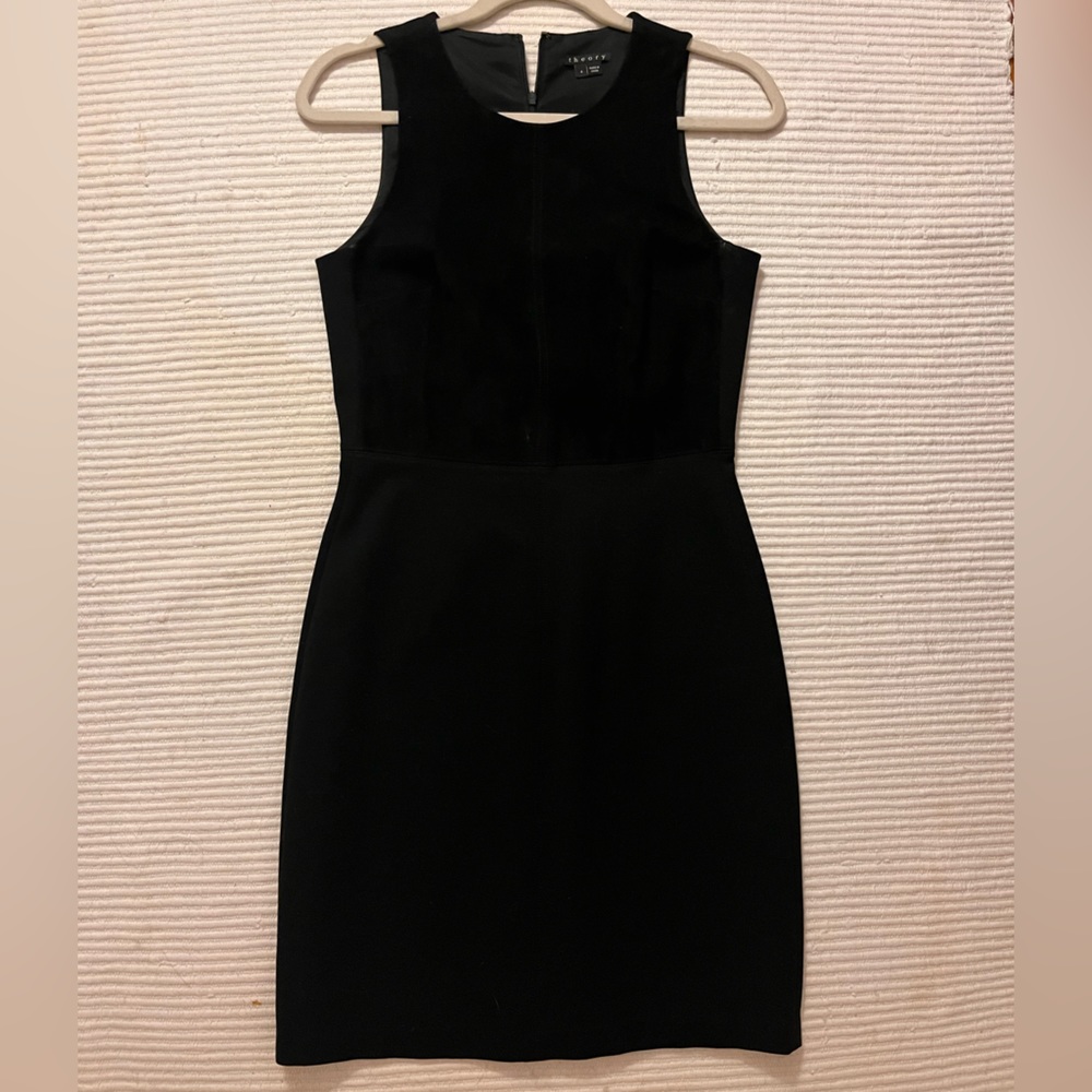 Theory black size 4 suede top minidress